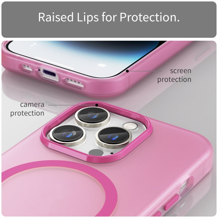 For iPhone 14 Pro Max MagSafe Frosted Translucent TPU + PC Full Coverage Phone Case