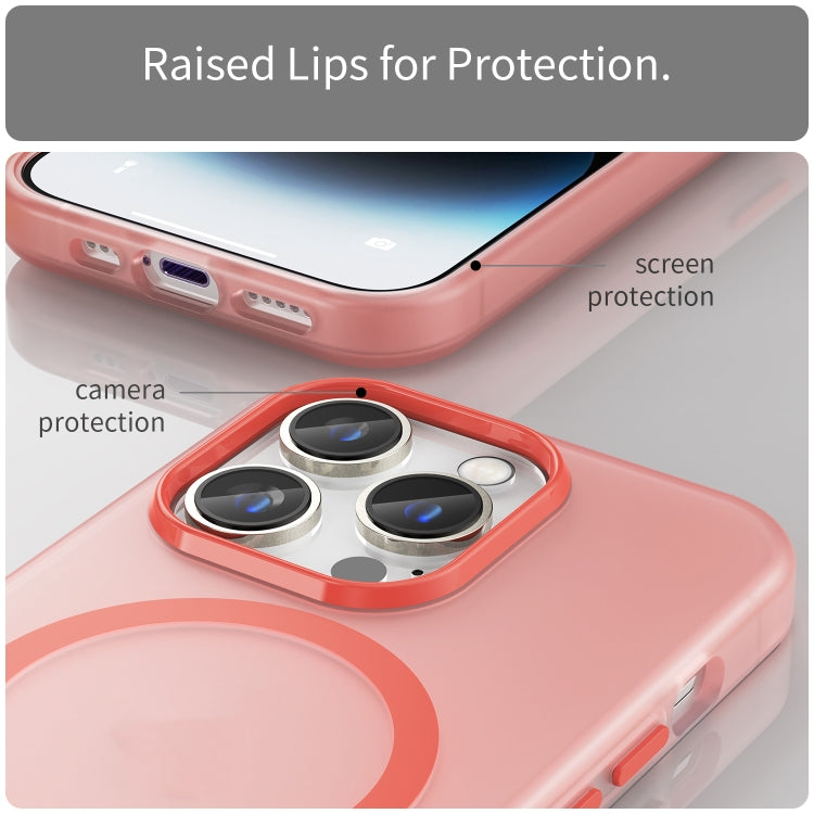 For iPhone 14 Pro Max MagSafe Frosted Translucent TPU + PC Full Coverage Phone Case