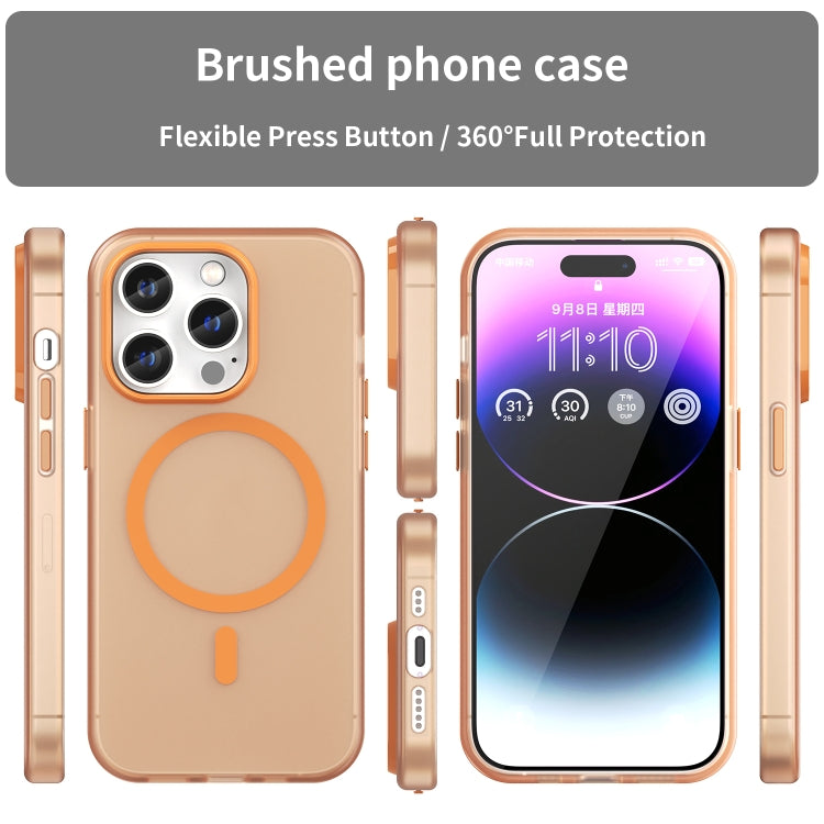 For iPhone 14 Pro Max MagSafe Frosted Translucent TPU + PC Full Coverage Phone Case