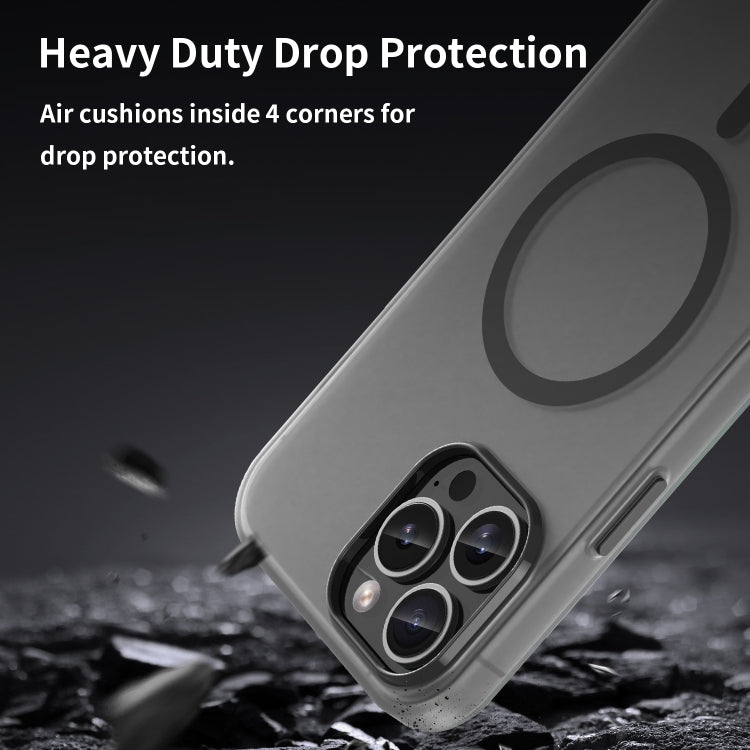 For iPhone 13 Pro Max MagSafe Frosted Translucent TPU + PC Full Coverage Phone Case