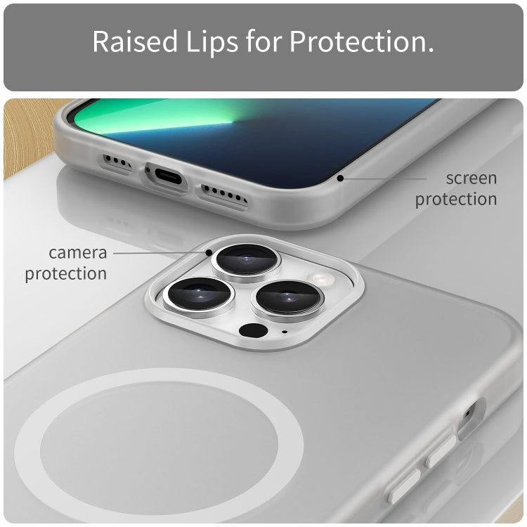 For iPhone 13 Pro Max MagSafe Frosted Translucent TPU + PC Full Coverage Phone Case