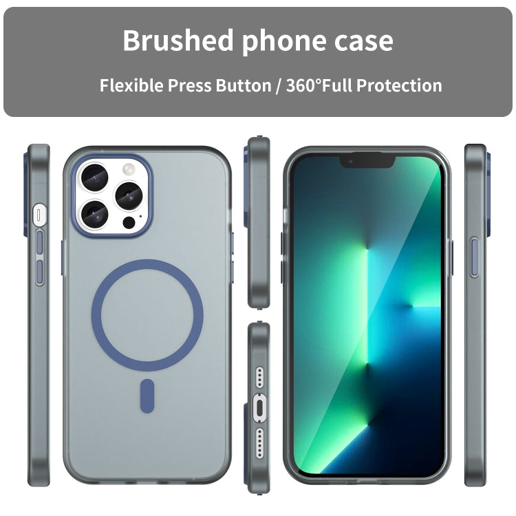 For iPhone 13 Pro Max MagSafe Frosted Translucent TPU + PC Full Coverage Phone Case