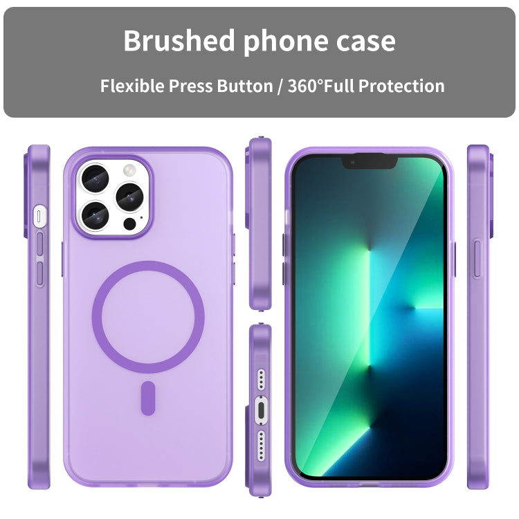 For iPhone 13 Pro Max MagSafe Frosted Translucent TPU + PC Full Coverage Phone Case