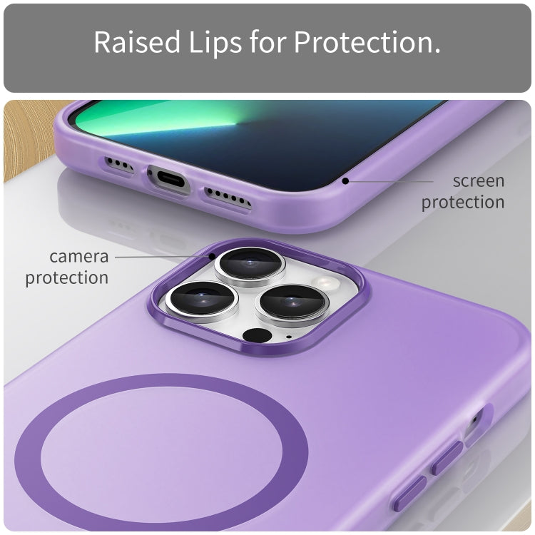 For iPhone 13 Pro Max MagSafe Frosted Translucent TPU + PC Full Coverage Phone Case