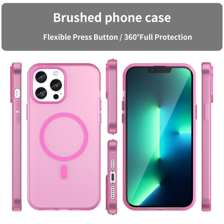For iPhone 13 Pro Max MagSafe Frosted Translucent TPU + PC Full Coverage Phone Case