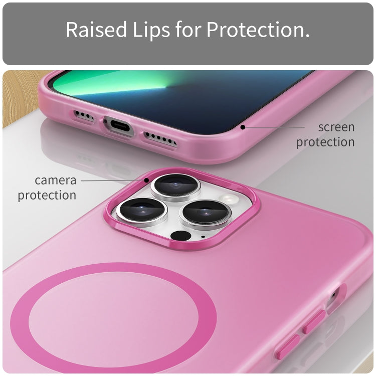 For iPhone 13 Pro Max MagSafe Frosted Translucent TPU + PC Full Coverage Phone Case