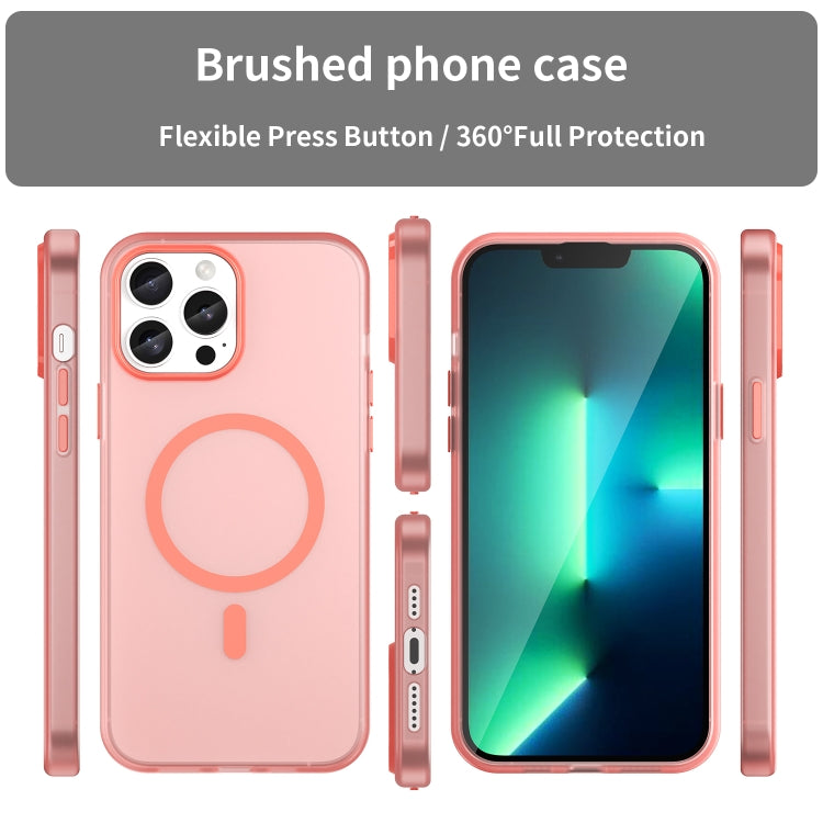 For iPhone 13 Pro Max MagSafe Frosted Translucent TPU + PC Full Coverage Phone Case