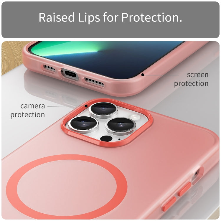 For iPhone 13 Pro Max MagSafe Frosted Translucent TPU + PC Full Coverage Phone Case