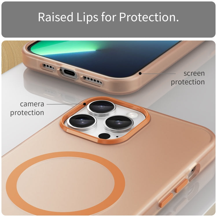 For iPhone 13 Pro Max MagSafe Frosted Translucent TPU + PC Full Coverage Phone Case