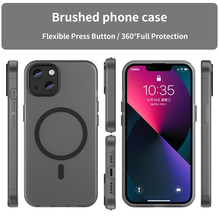 For iPhone 13 MagSafe Frosted Translucent TPU + PC Full Coverage Phone Case