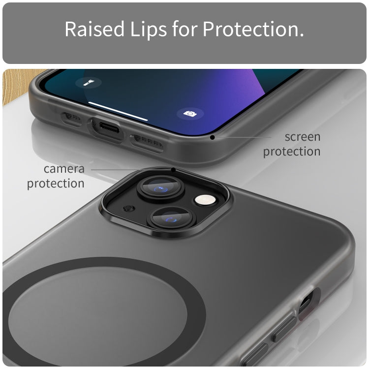 For iPhone 13 MagSafe Frosted Translucent TPU + PC Full Coverage Phone Case