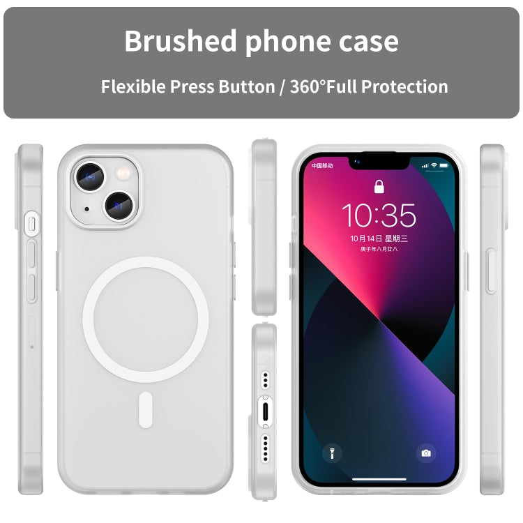 For iPhone 13 MagSafe Frosted Translucent TPU + PC Full Coverage Phone Case