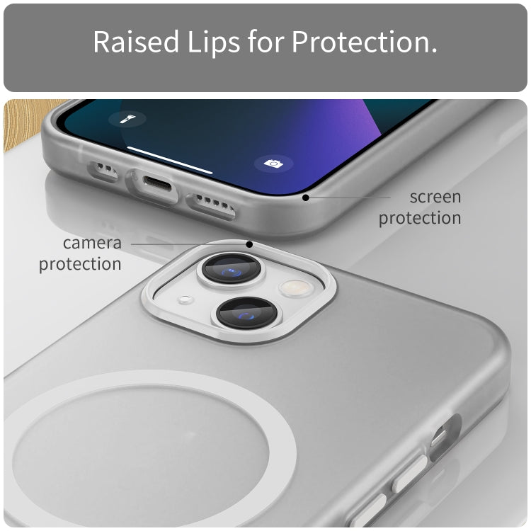 For iPhone 13 MagSafe Frosted Translucent TPU + PC Full Coverage Phone Case