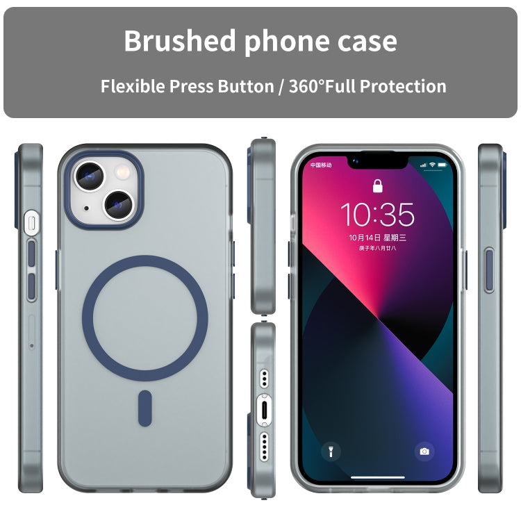 For iPhone 13 MagSafe Frosted Translucent TPU + PC Full Coverage Phone Case