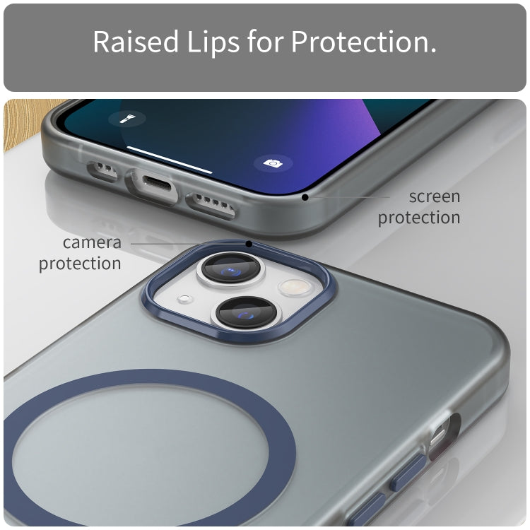 For iPhone 13 MagSafe Frosted Translucent TPU + PC Full Coverage Phone Case