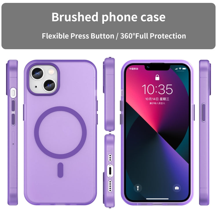 For iPhone 13 MagSafe Frosted Translucent TPU + PC Full Coverage Phone Case