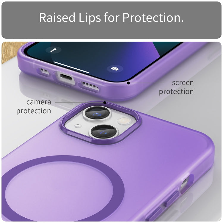 For iPhone 13 MagSafe Frosted Translucent TPU + PC Full Coverage Phone Case