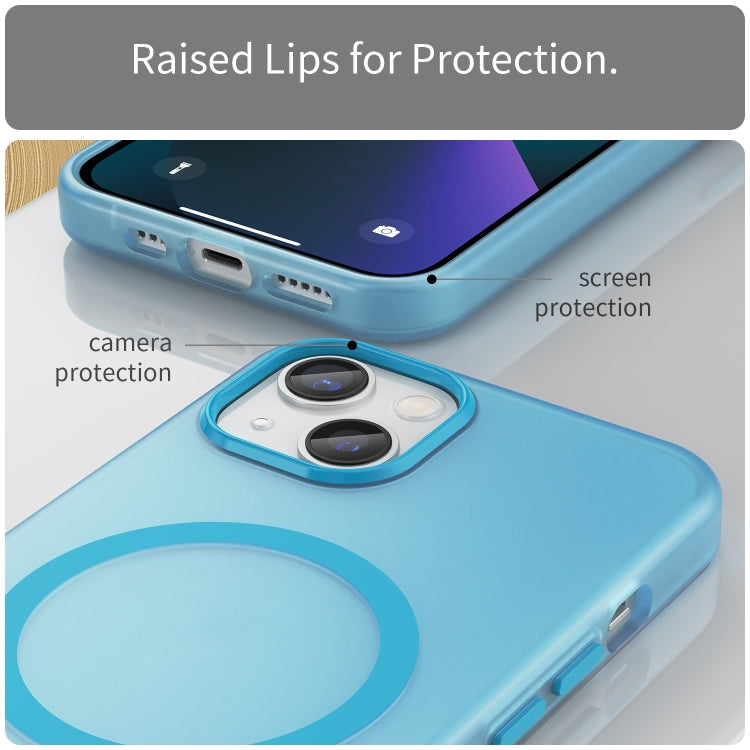 For iPhone 13 MagSafe Frosted Translucent TPU + PC Full Coverage Phone Case