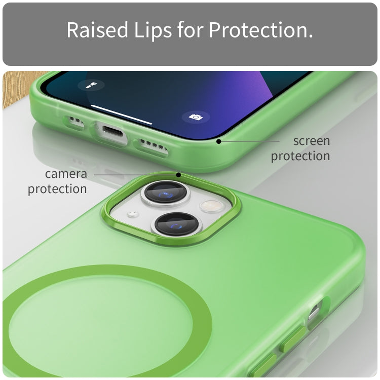 For iPhone 13 MagSafe Frosted Translucent TPU + PC Full Coverage Phone Case