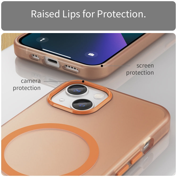 For iPhone 13 MagSafe Frosted Translucent TPU + PC Full Coverage Phone Case