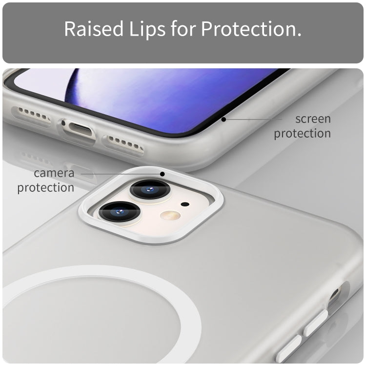 For iPhone 12 MagSafe Frosted Translucent TPU + PC Full Coverage Phone Case