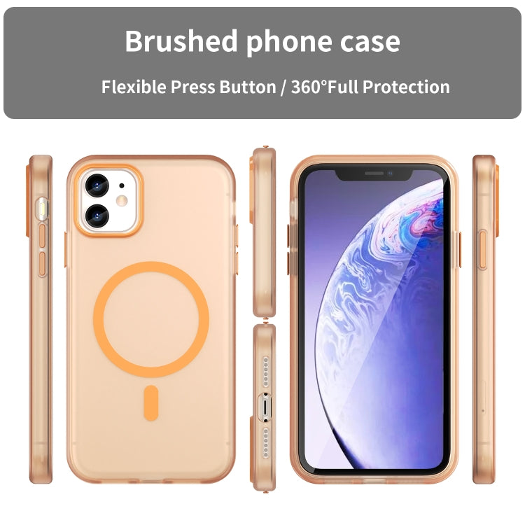 For iPhone 12 MagSafe Frosted Translucent TPU + PC Full Coverage Phone Case