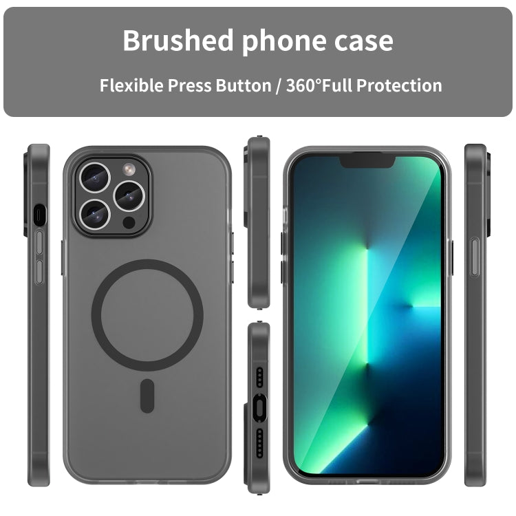For iPhone 12 Pro Max MagSafe Frosted Translucent TPU + PC Full Coverage Phone Case