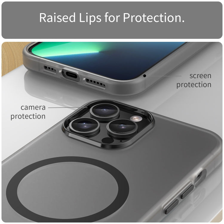 For iPhone 12 Pro Max MagSafe Frosted Translucent TPU + PC Full Coverage Phone Case