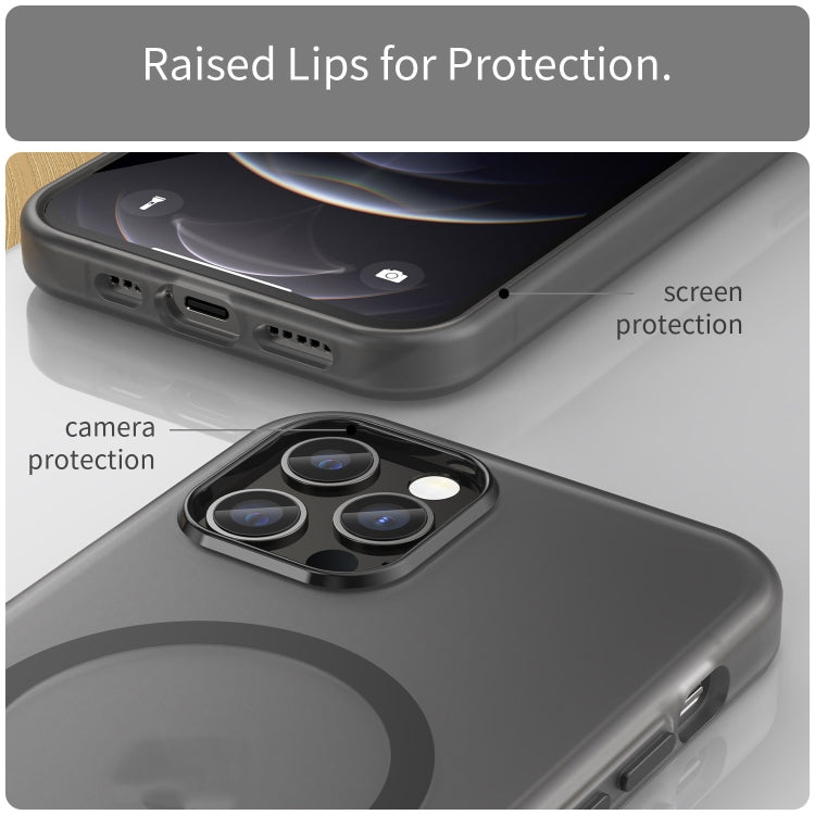 For iPhone 12 Pro MagSafe Frosted Translucent TPU + PC Full Coverage Phone Case