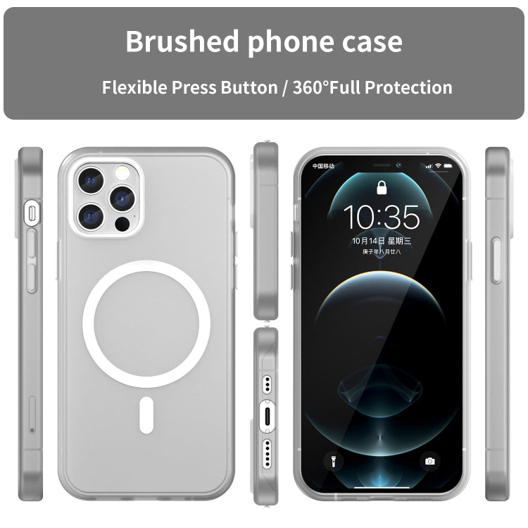 For iPhone 12 Pro MagSafe Frosted Translucent TPU + PC Full Coverage Phone Case