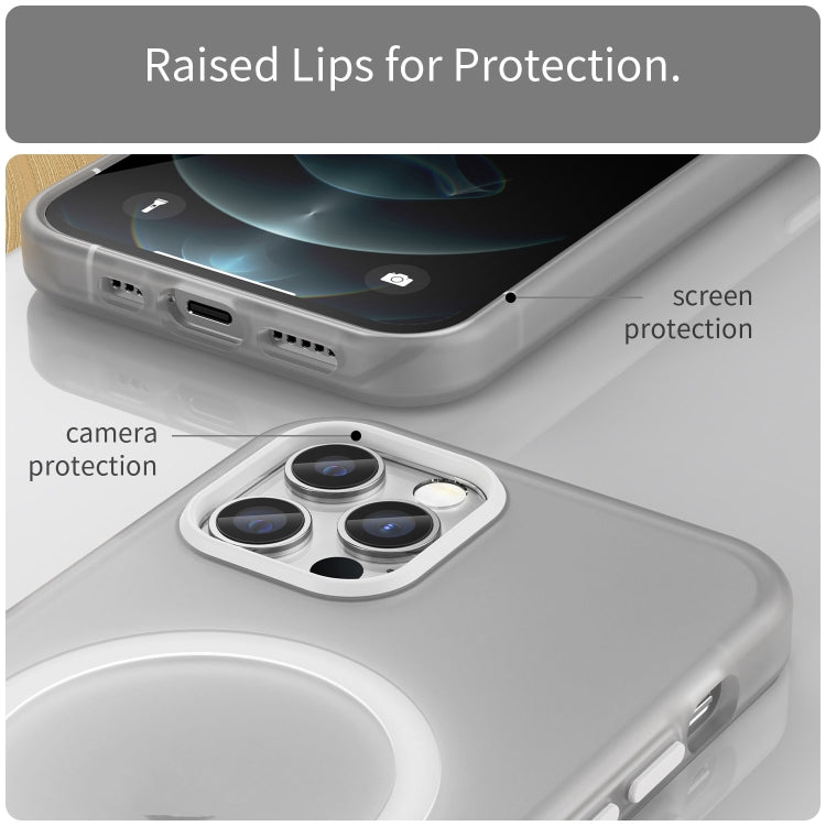 For iPhone 12 Pro MagSafe Frosted Translucent TPU + PC Full Coverage Phone Case