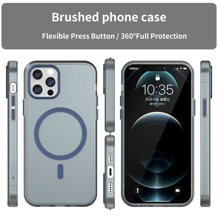For iPhone 12 Pro MagSafe Frosted Translucent TPU + PC Full Coverage Phone Case
