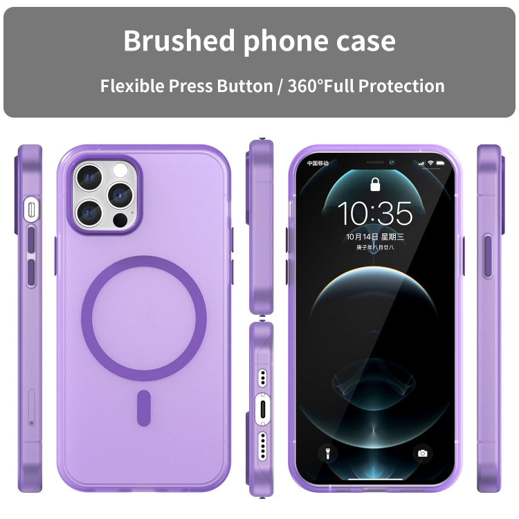 For iPhone 12 Pro MagSafe Frosted Translucent TPU + PC Full Coverage Phone Case