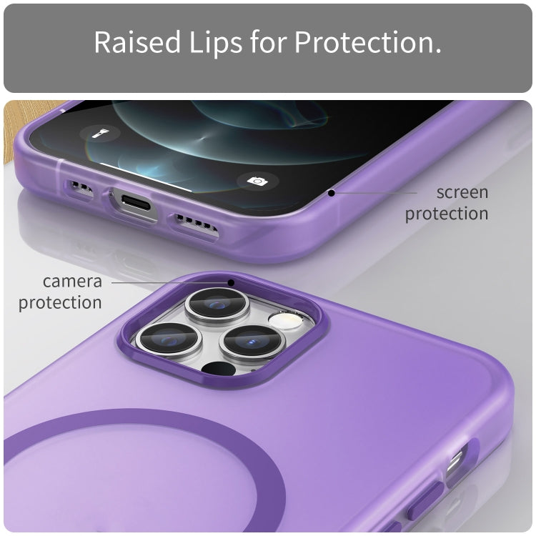For iPhone 12 Pro MagSafe Frosted Translucent TPU + PC Full Coverage Phone Case