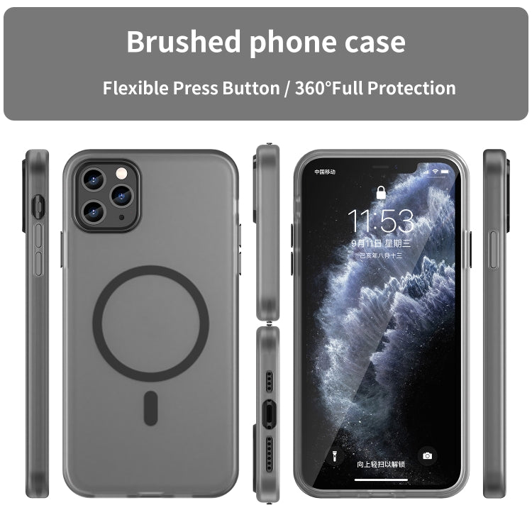 For iPhone 11 Pro Max MagSafe Frosted Translucent TPU + PC Full Coverage Phone Case