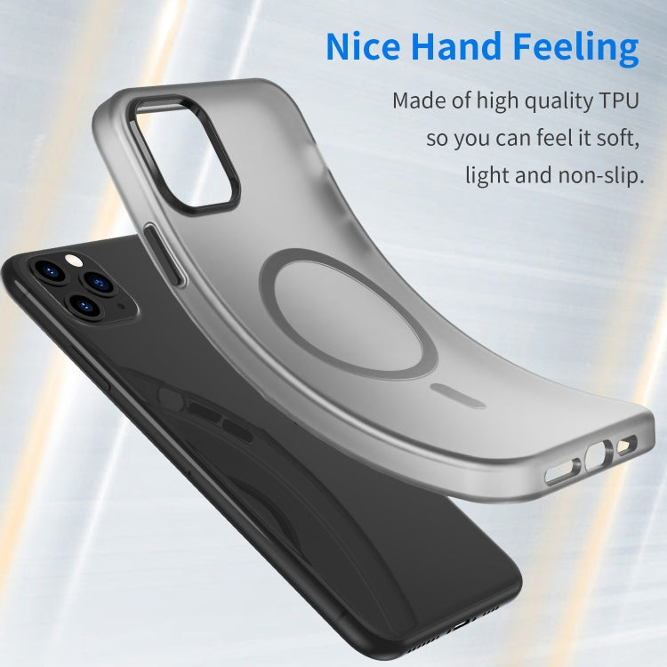 For iPhone 11 Pro Max MagSafe Frosted Translucent TPU + PC Full Coverage Phone Case