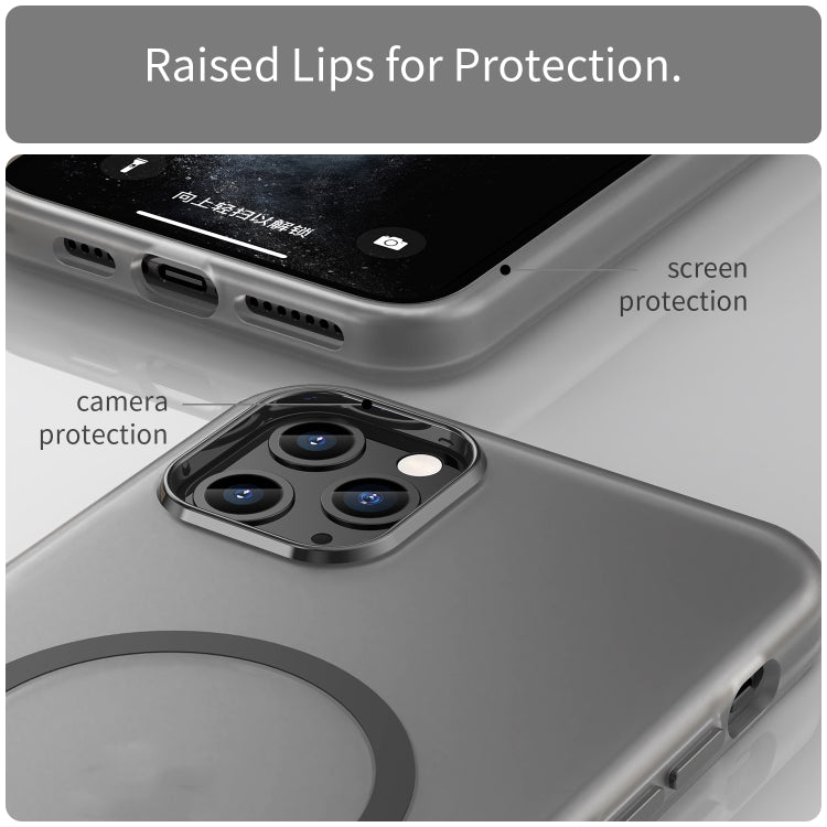 For iPhone 11 Pro Max MagSafe Frosted Translucent TPU + PC Full Coverage Phone Case