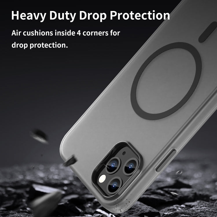For iPhone 11 Pro Max MagSafe Frosted Translucent TPU + PC Full Coverage Phone Case