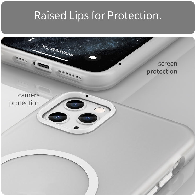 For iPhone 11 Pro Max MagSafe Frosted Translucent TPU + PC Full Coverage Phone Case