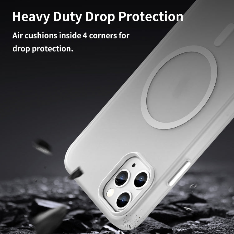 For iPhone 11 Pro Max MagSafe Frosted Translucent TPU + PC Full Coverage Phone Case