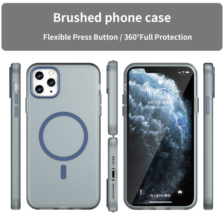 For iPhone 11 Pro Max MagSafe Frosted Translucent TPU + PC Full Coverage Phone Case
