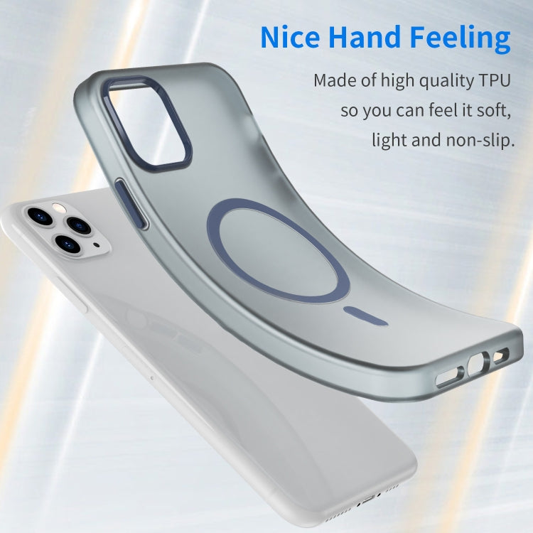 For iPhone 11 Pro Max MagSafe Frosted Translucent TPU + PC Full Coverage Phone Case