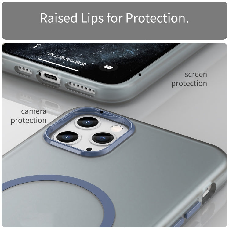 For iPhone 11 Pro Max MagSafe Frosted Translucent TPU + PC Full Coverage Phone Case