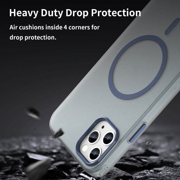 For iPhone 11 Pro Max MagSafe Frosted Translucent TPU + PC Full Coverage Phone Case