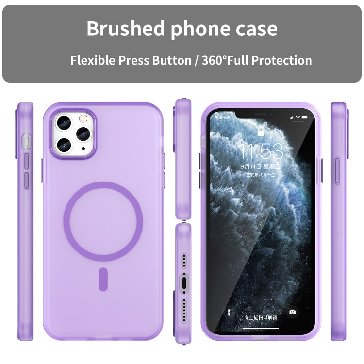 For iPhone 11 Pro Max MagSafe Frosted Translucent TPU + PC Full Coverage Phone Case