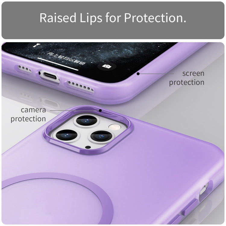 For iPhone 11 Pro Max MagSafe Frosted Translucent TPU + PC Full Coverage Phone Case