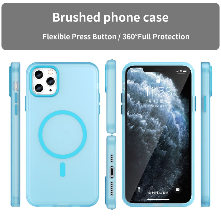 For iPhone 11 Pro Max MagSafe Frosted Translucent TPU + PC Full Coverage Phone Case
