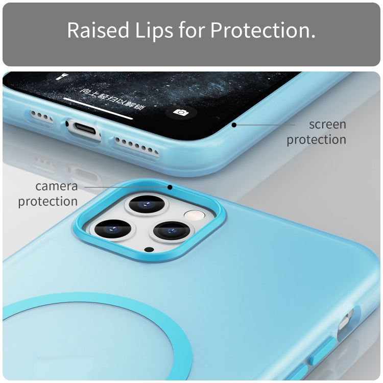 For iPhone 11 Pro Max MagSafe Frosted Translucent TPU + PC Full Coverage Phone Case