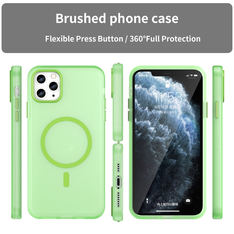For iPhone 11 Pro Max MagSafe Frosted Translucent TPU + PC Full Coverage Phone Case