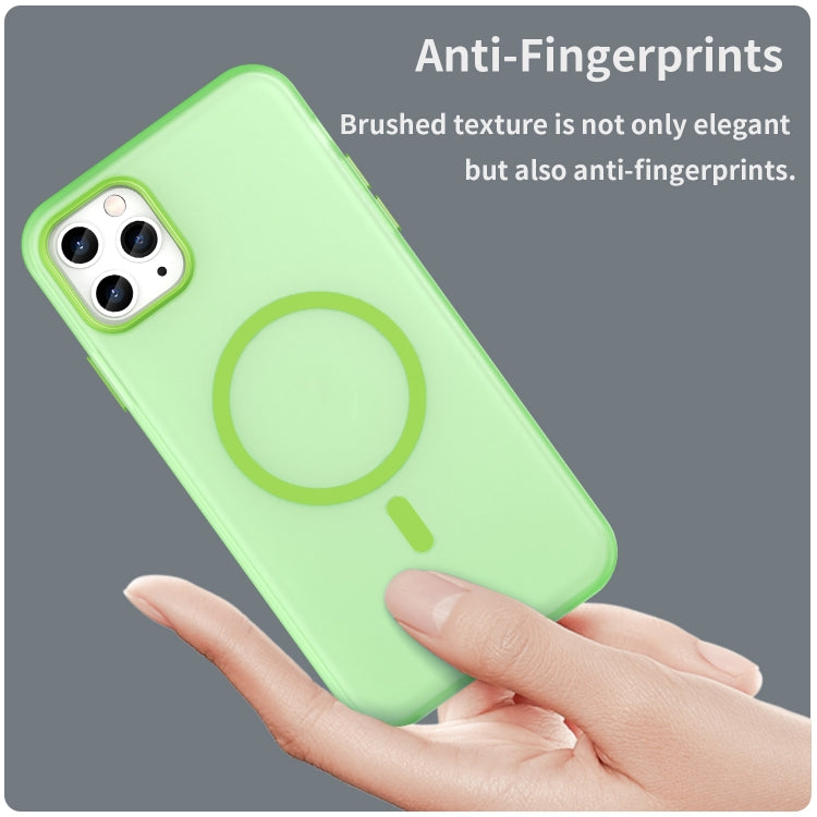 For iPhone 11 Pro Max MagSafe Frosted Translucent TPU + PC Full Coverage Phone Case